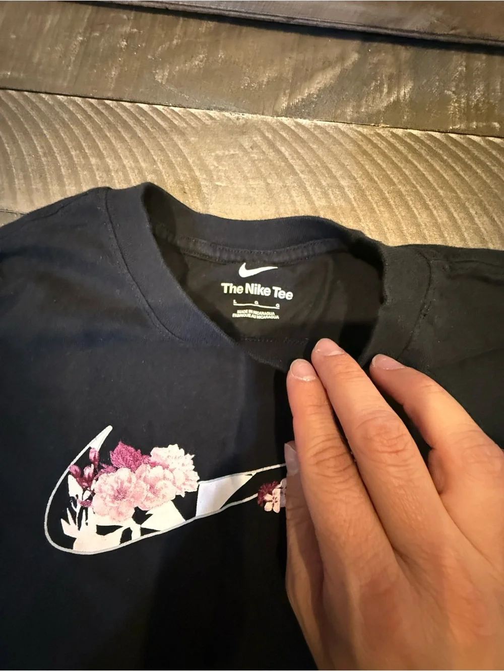 Nike Kids' Black Graphic Tee Duo with Floral and Retro Logos